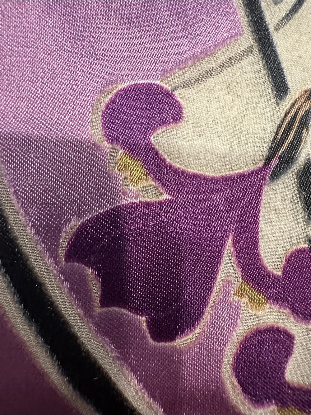 Banana Republic Purple, Gray & Gold Swirl Silk Scarf